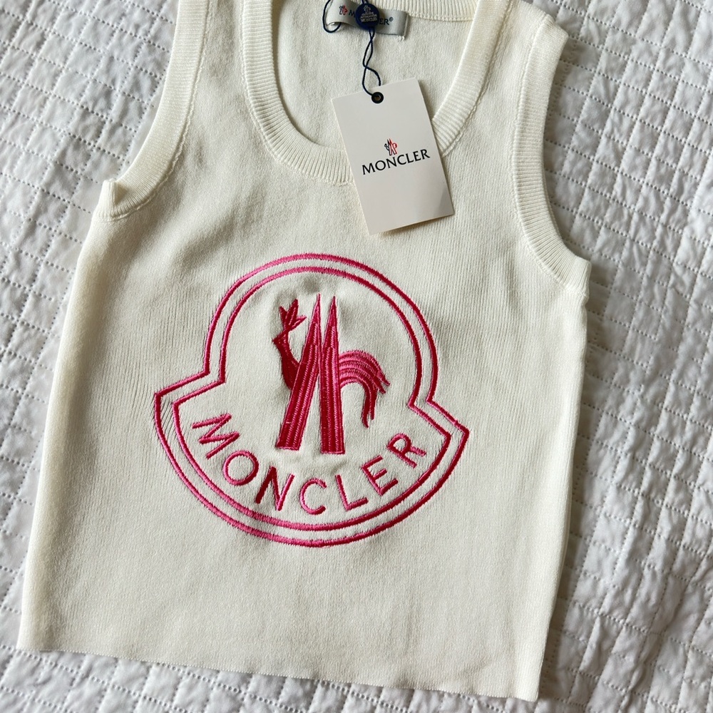 Luxury Sleeveless Knit Top Moncler Kids